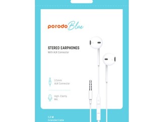 هندزفری سیمی با جک 3.5 میلی متری پورودو Porodo Stereo Earbuds 3.5mm Aux Connector