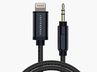 کابل لایتنینگ به آی یو ایکس 1.2 متری پاورولوژی Powerology Braided Audio Lightning to 3.5mm AUX Cable 1.2m