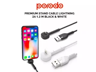 کابل لایتنینگ گیمینگ 2 آمپر 1.2 متری پورودو Porodo PD- STCA Premium Stand Cable High Speed Lightning