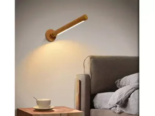 چراغ ال ای دی چوبی شارژی چندکاره 360 Degree Rotatable Wooden LED Wall Lamp