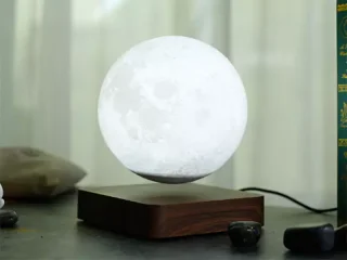 چراغ خواب رومیزی ماه شناور مغناطیسی پرینت سه بعدی معلق Magnetic levitation moon lamp romantic light levitation 3D printing