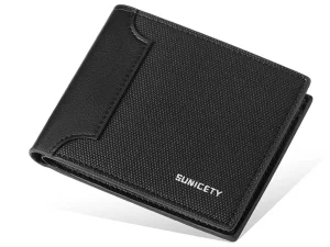 کیف پول مردانه ضد سرقت تاشو سانی ستی SUNICETY RFID anti-theft canvas men&#39;s wallet S3019