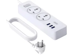 چندراهی برق 2 سوکت و 3 یو‌اس‌بی ایکس او XO WL04 EU 10A Extension Cord Socket 1.8M