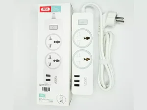 چندراهی برق 2 سوکت و 3 یو‌اس‌بی ایکس او XO WL04 EU 10A Extension Cord Socket 1.8M