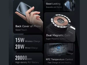 پاور بانک وایرلس مگنتی 20 وات 20000 مک دودو Mcdodo MC-502 Magnetic Wireless Charging 20000mAh 20W