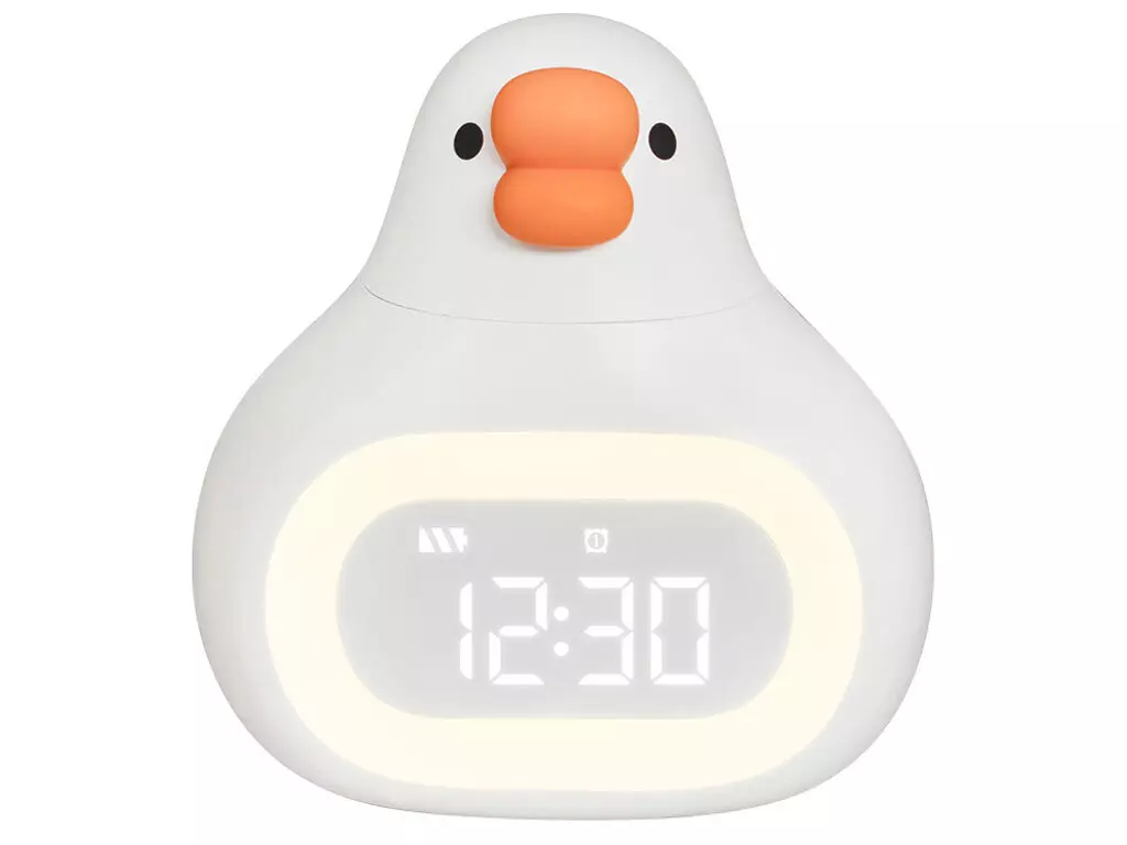 چراغ خواب فانتزی سیلیکونی و ساعت زنگ‌دار دیجیتالی رومیزی شارژی Bedside Clock Night Light Ornament Alarm Multifunctional C18