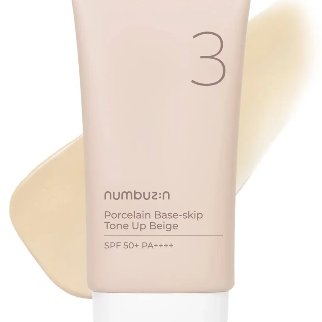 ضد آفتاب رنگی Numbuzin – شماره ۳ / Tone-Up Beige (تُن آپ بژ طبیعی) Numbuzin Tinted Sunscreen No.3 – Base-Skip Tone Up Beige SPF50+