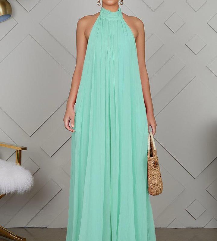 اورال حریر پشت باز زنانه – رنگ پاستلی نعناعی | برند SHEIN