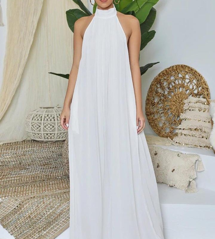 اورال حریر زنانه سفید – مدل پشت باز | برند SHEIN