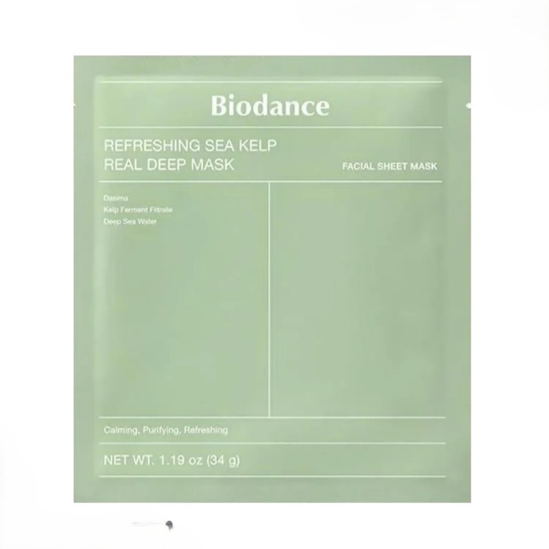 ماسک ورقه‌ای رفرشینگ جلبک دریایی بایودنس / Biodance Refreshing Sea Kelp Real Deep Mask