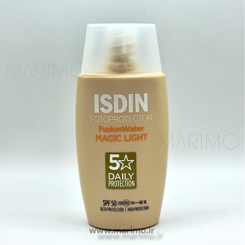 ضدآفتاب رنگی ایزدین فیوژن واتر مجیک ریپیر SPF 50+ رنگ لایت ISDIN Fusion Water Magic Color SPF 50+ – Light