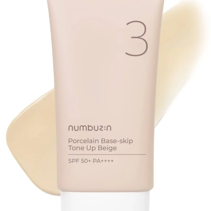 ضد آفتاب رنگی Numbuzin – شماره ۳ / Tone-Up Beige (تُن آپ بژ طبیعی) Numbuzin Tinted Sunscreen No.3 – Base-Skip Tone Up Beige SPF50+