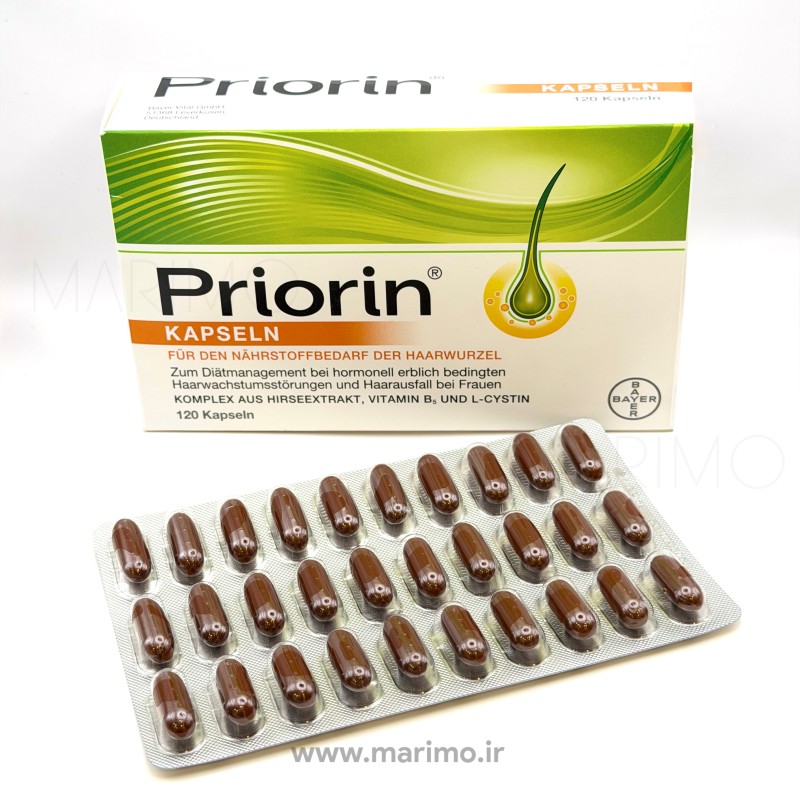 مکمل تقویتی مو پریورین بسته‌ای (Priorin Hair Growth Capsules – 120 Tablets)