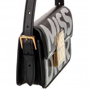کیف زنانه Miss Dior طرح گرافیکی – مشکی و سفید