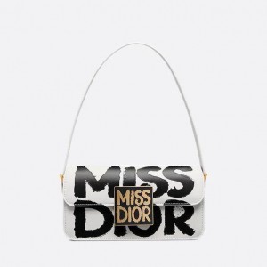 کیف زنانه Miss Dior طرح گرافیکی – مشکی و سفید