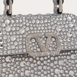 کیف   کریستالی نقره ای valentino