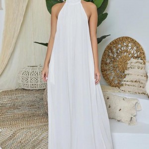 اورال حریر زنانه سفید – مدل پشت باز | برند SHEIN