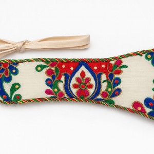 کمربند دست‌دوز سنتی ماریمو – طرح گل‌های ایرانی با رنگ‌های زنده