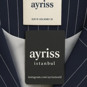کت تک زنانه ترک AYRISS– مدل راه‌راه کلاسیک (سرمه‌ای تیره)