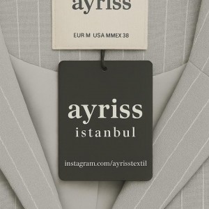 کت تک زنانه ترک AYRISS – طوسی روشن راه‌راه کلاسیک