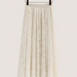 دامن گیپور آستر دار سفید ماریمو