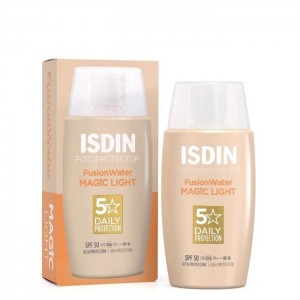ضدآفتاب رنگی ایزدین فیوژن واتر مجیک ریپیر SPF 50+ رنگ لایت ISDIN Fusion Water Magic Color SPF 50+ – Light