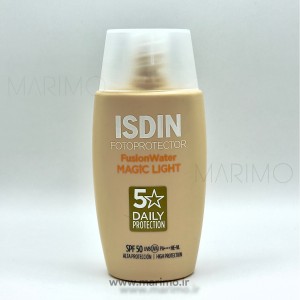 ضدآفتاب رنگی ایزدین فیوژن واتر مجیک ریپیر SPF 50+ رنگ لایت ISDIN Fusion Water Magic Color SPF 50+ – Light