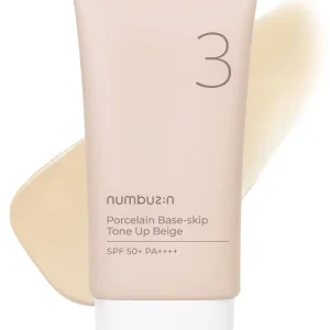 ضد آفتاب رنگی Numbuzin – شماره ۳ / Tone-Up Beige (تُن آپ بژ طبیعی) Numbuzin Tinted Sunscreen No.3 – Base-Skip Tone Up Beige SPF50+