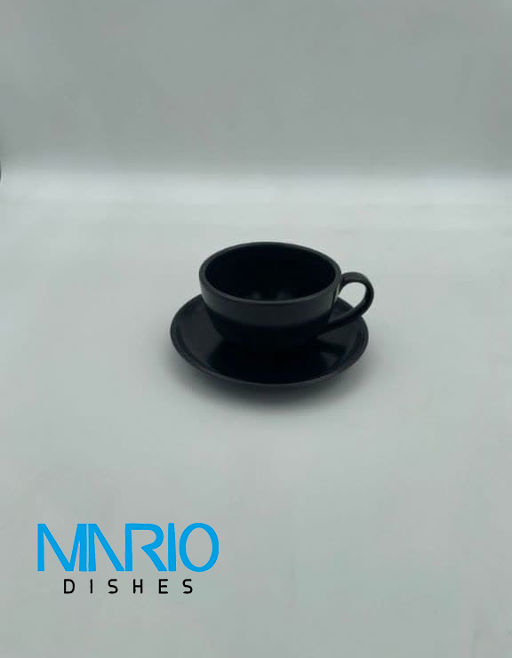 کاپ لته مشکی مات  (ست 6عددی)