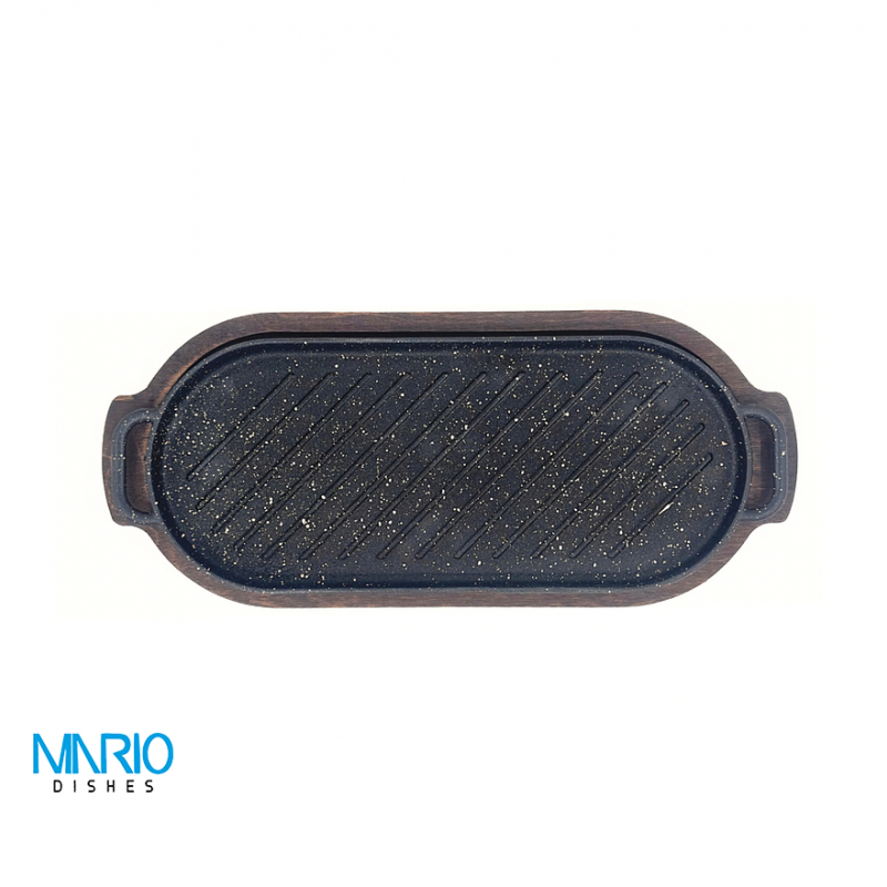 ظرف چدن و رست بیضی دو دسته بزرگ