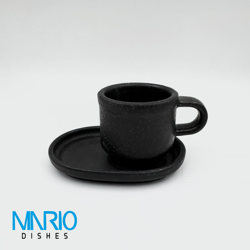 کاپ اسپرسو سنگی مشکی (ست 6عددی)