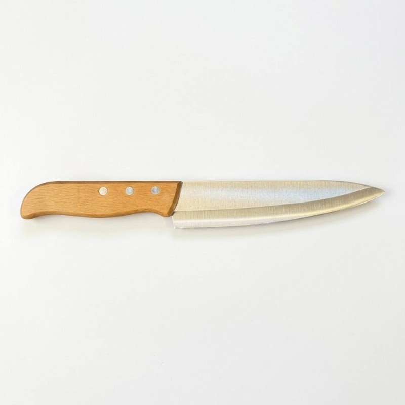 چاقو سراشپزدسته چوبی تیغه فولاد 17سانت(کد 3334)