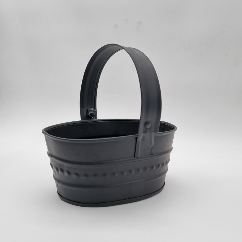 سطل بیضی دسته فلز گالوانیزه