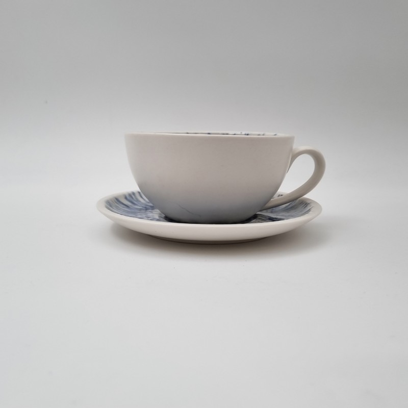 ست فنجان و نعلبکی ۱۲ پارچه کاپوچینو   چاپ سفید مات