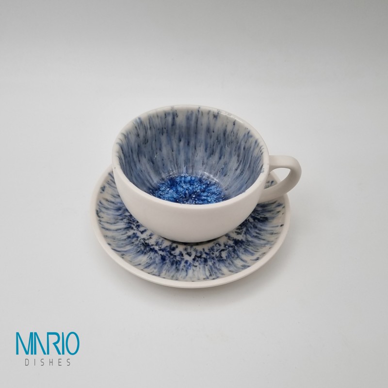 ست فنجان و نعلبکی ۱۲ پارچه لته چاپ سفید مات