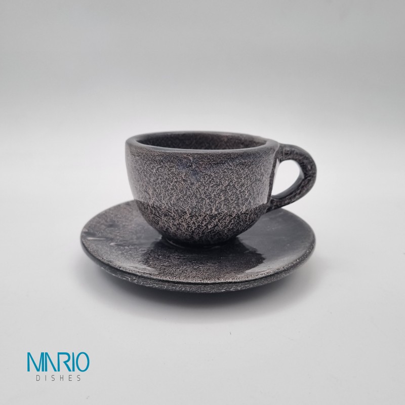 ست فنجان و نعلبکی ۱۲ پارچه کاپوچینو شپو مشکی