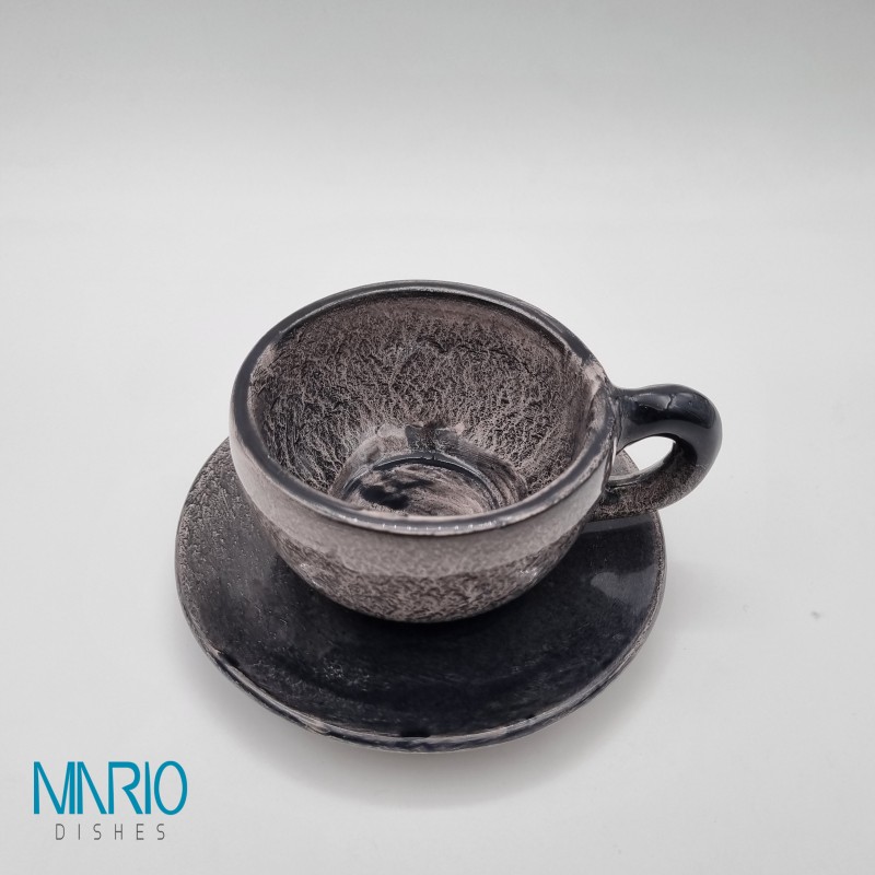 ست فنجان و نعلبکی ۱۲ پارچه لته شپو مشکی