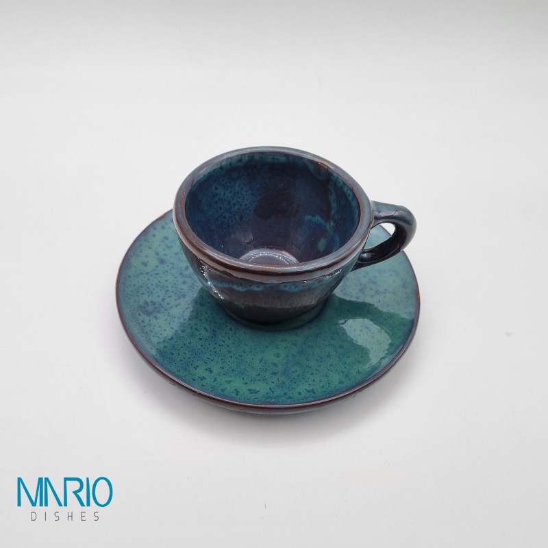 ست فنجان و نعلبکی ۱۲ پارچه کاپوچینو شپو سبز