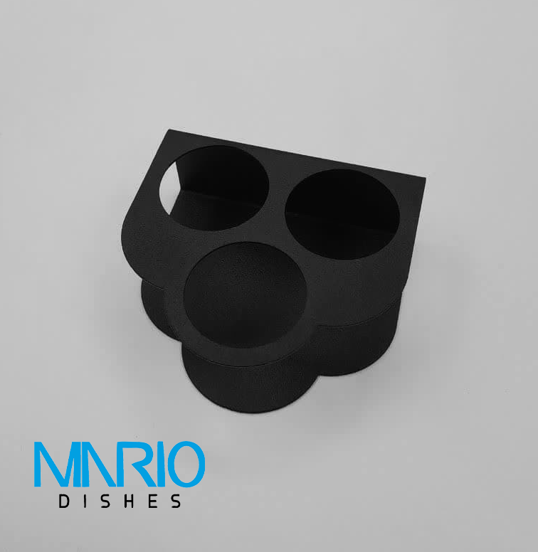 استندنمکدان و فلفل پاش فلزی 3تایی