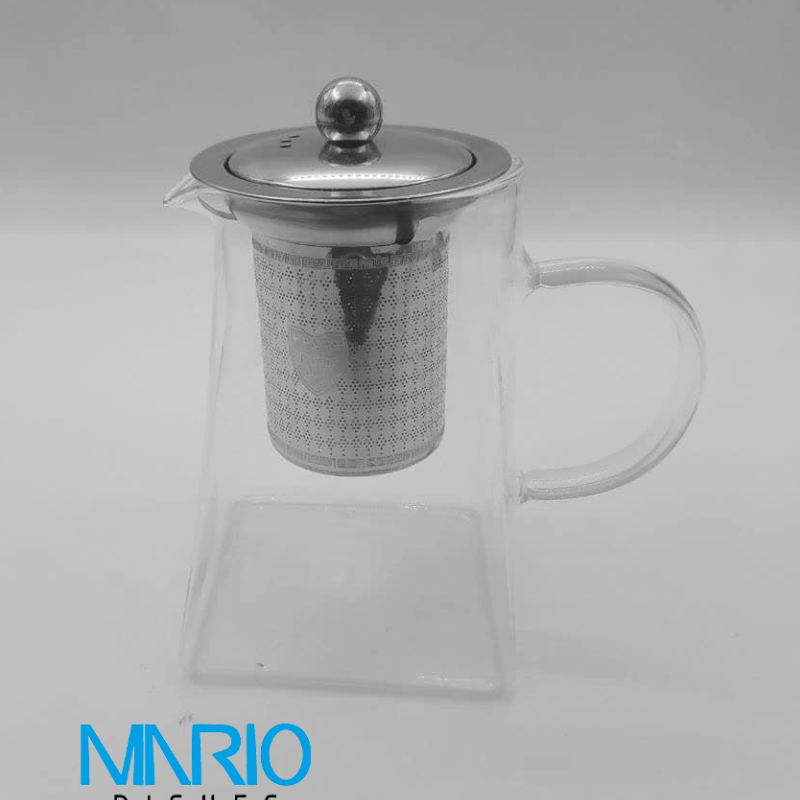 قوری دمنوش درب استیل مربع 550میل