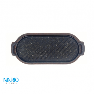 ظرف چدن و رست بیضی دو دسته بزرگ