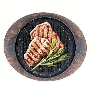 ظرف چدن و رست گرد دو دسته