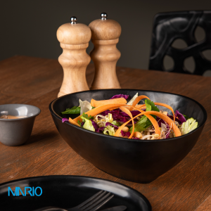 کاسه سالاد ملامین چروک مشکی 313