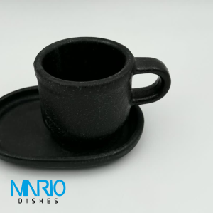 کاپ اسپرسو سنگی مشکی (ست 6عددی)