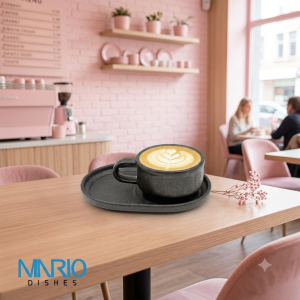 کاپ کاپوچینو سنگی مشکی (ست 6 عددی)