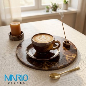 کاپ لته و نعلبکی وارداتی عسلی