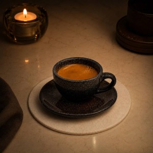 کاپ اسپرسو خوری تک پتینه قهوه ای