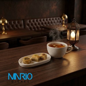 ظرف سرو سفید بیضی ماریو 18*8