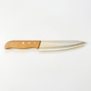 چاقو سراشپزدسته چوبی تیغه فولاد 17سانت(کد 3334)