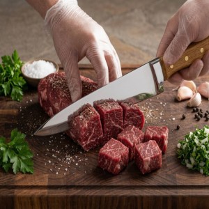 چاقو قصابی بلند دسته چوب 35 سانت(2932)